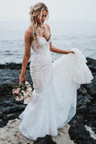 Mermaid Sweetheart Sweep Train Elegant Wedding Dress with Lace Appliques DMR77