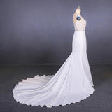 Mermaid Appliques Long Stunning Wedding Dress, Long Bridal Dresses DMQ19