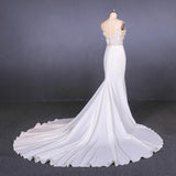 Mermaid Appliques Long Stunning Wedding Dress, Long Bridal Dresses DMQ19